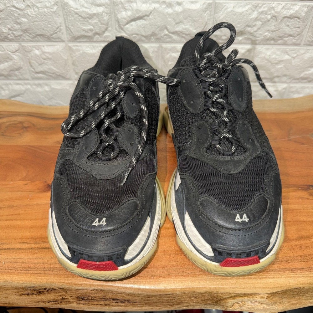 Balenciaga Triple S Sneakers Mens 44 Black Red White Chunky Dad Shoes 533882